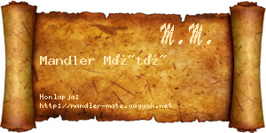 Mandler Máté névjegykártya